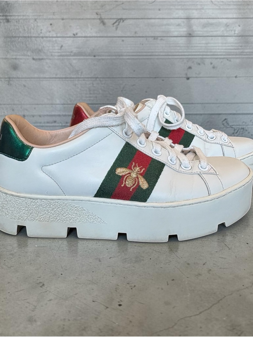 GUCCI ACE PLATFORM SNEAKERS, open to fair offers! 😊